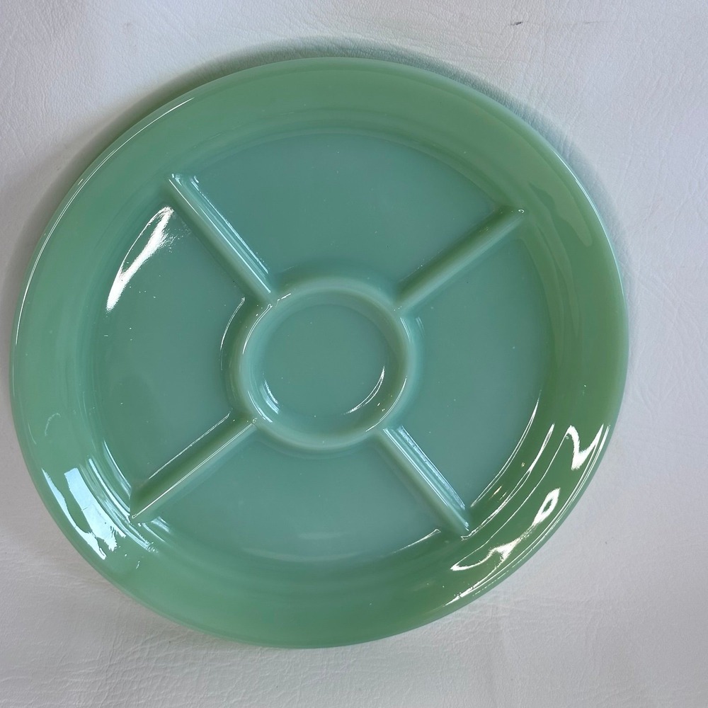 Fire King Jadeite 5 Part Divided Restaurant Ware Plates Vintage Anchor Hocking
